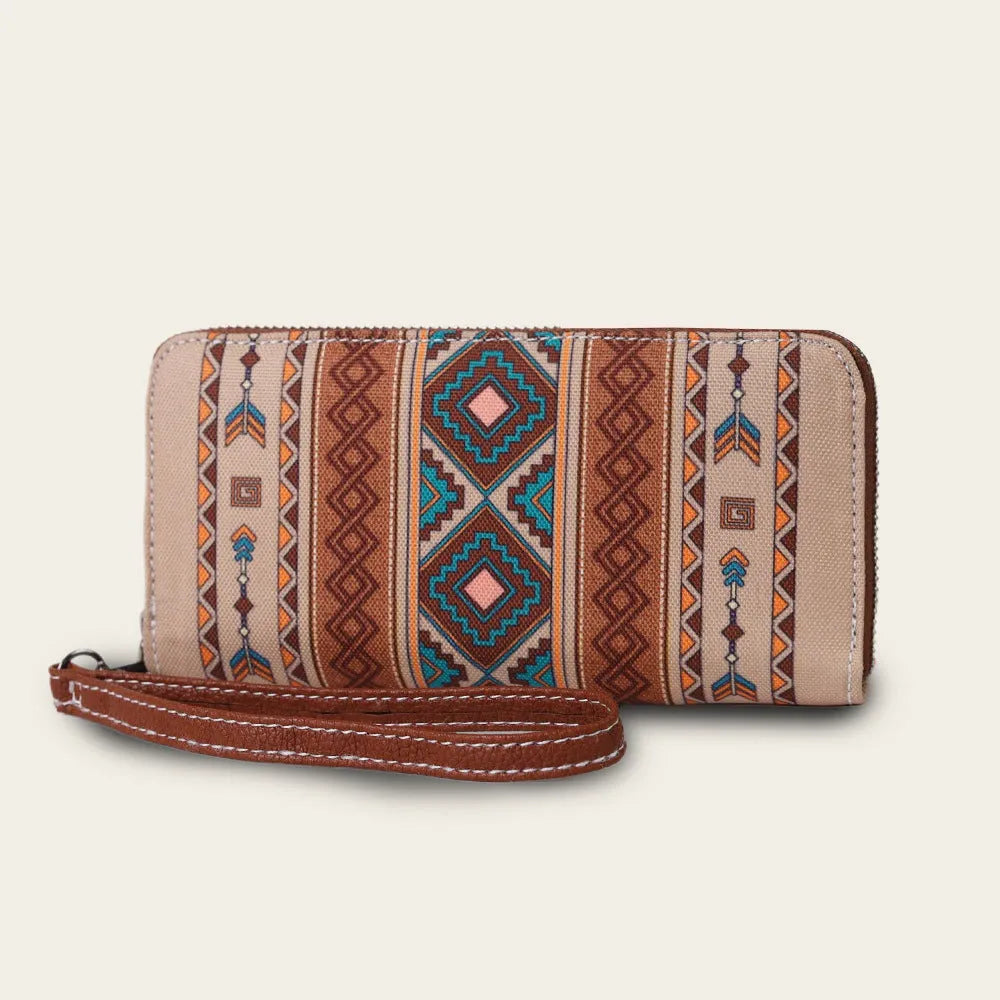 Canvas RFID wallet with striped pattern and anti-theft card protection in multiple colour options
