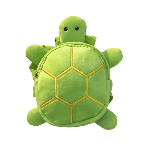 Turtle-shaped velvet dog backpack harness in brown, green, grey or yellow, measuring 20x18cm