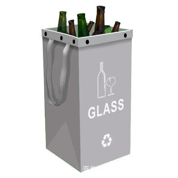 40-litre capacity handbag-style plastic waste sorting bin in a selected colour, showing its dimensions.