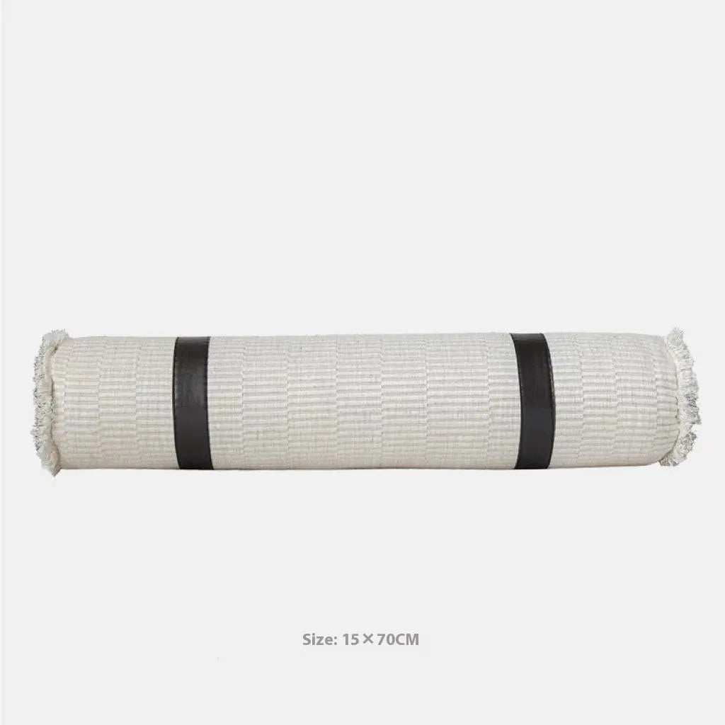 Grey and white plaid polyester bed runner blanket set with pillowcase on a modern double bed.