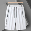 Men's loose fit quick-drying sports shorts in black, available in sizes M to 6XL