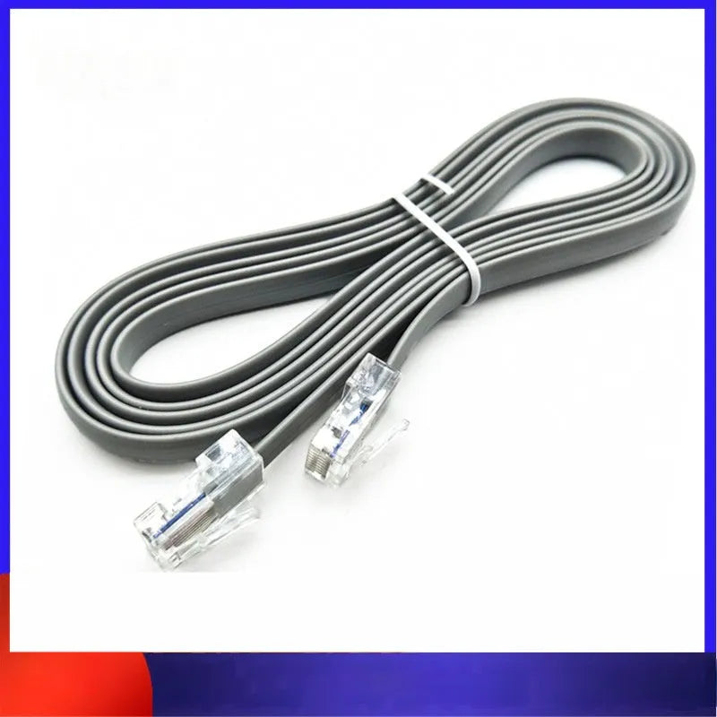 Silver grey CAT6 network cable with RJ45 connectors, 2 metre length