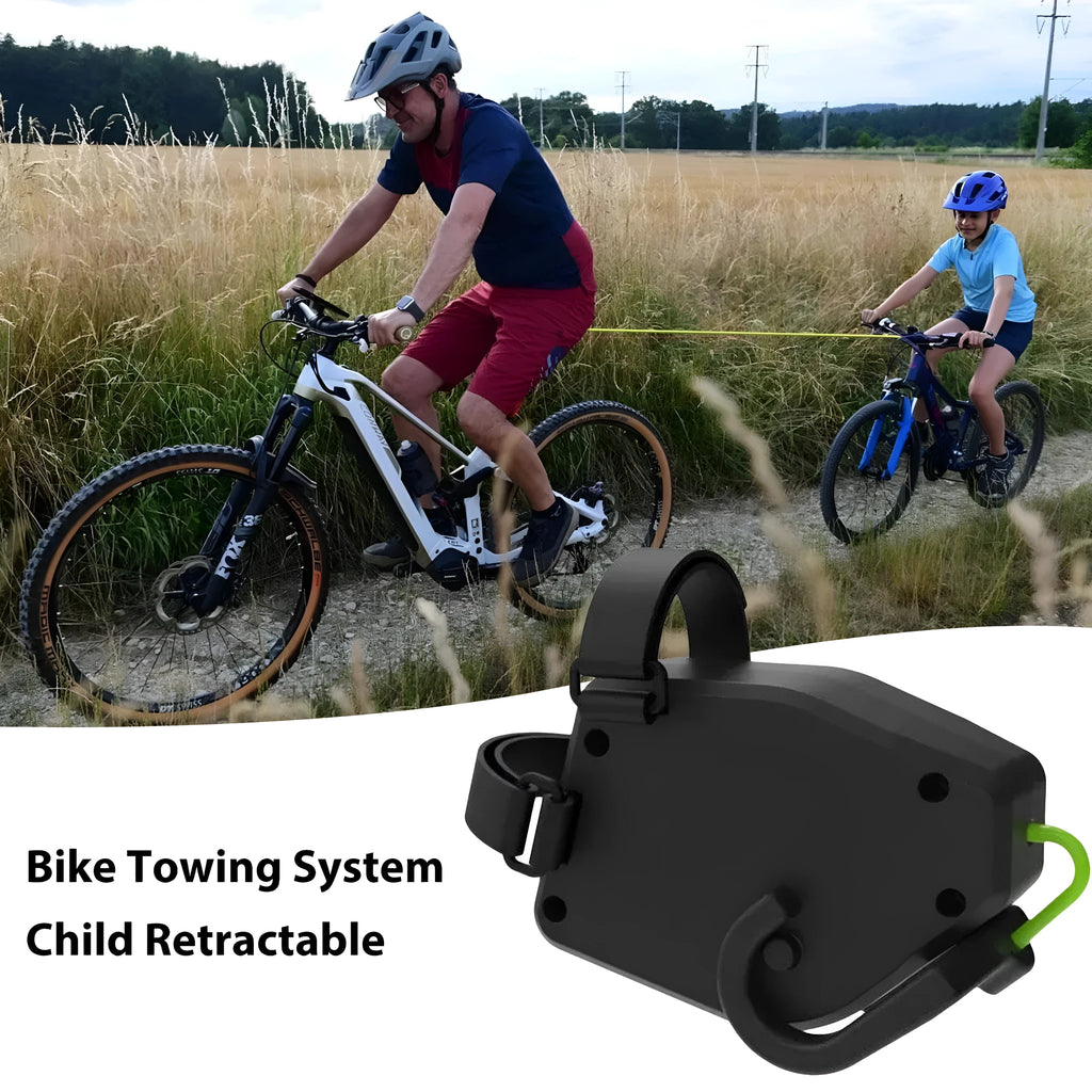 Black plastic bicycle trailer rope for connecting child trailers to adult bikes