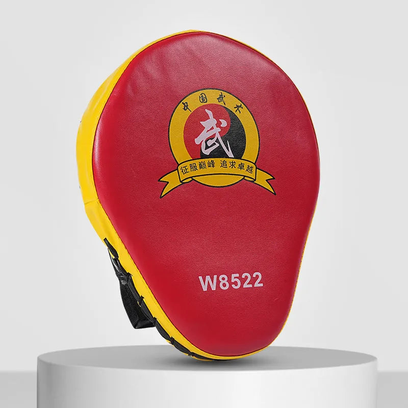 Vertical PU leather punch mitts for boxing and martial arts training with flat and curved design options