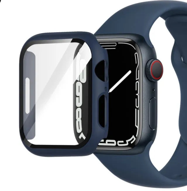 PC tempered film protective case for Apple Watch in multiple colours and sizes.