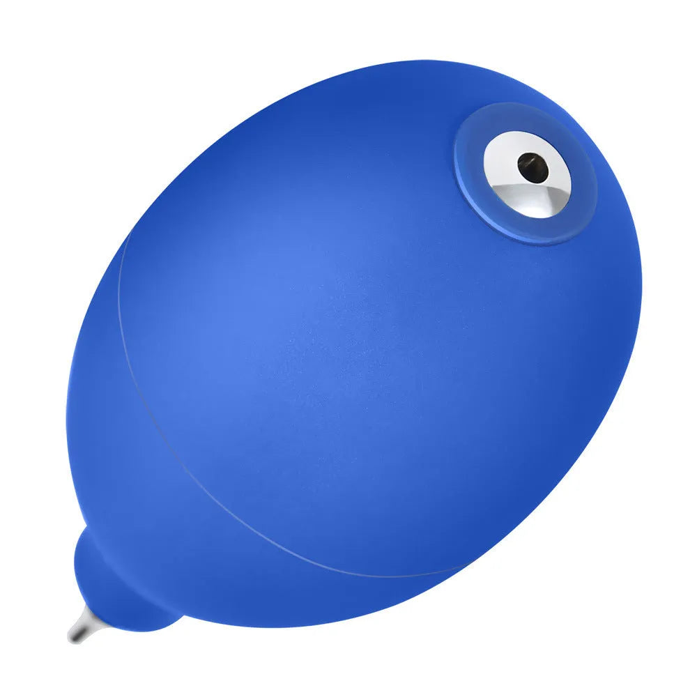 Blue rubber manual air blower cleaning tool for camera and phone dust removal