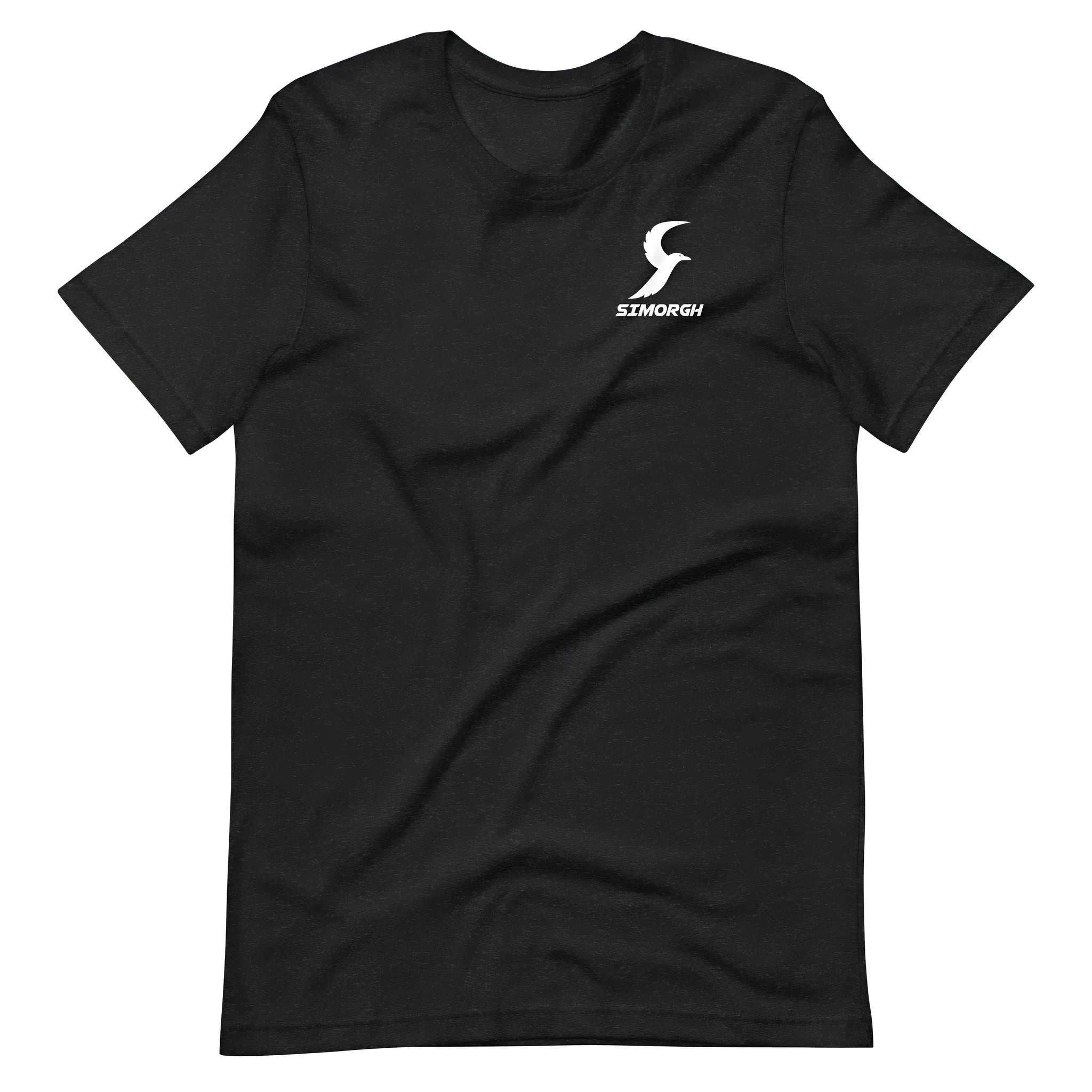 Black cotton loose fit t-shirt with short sleeves and round neck