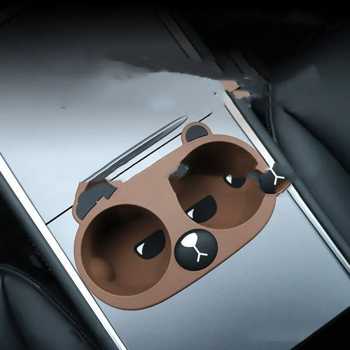 Grey silicone anti-shake insert for a car centre console cup holder