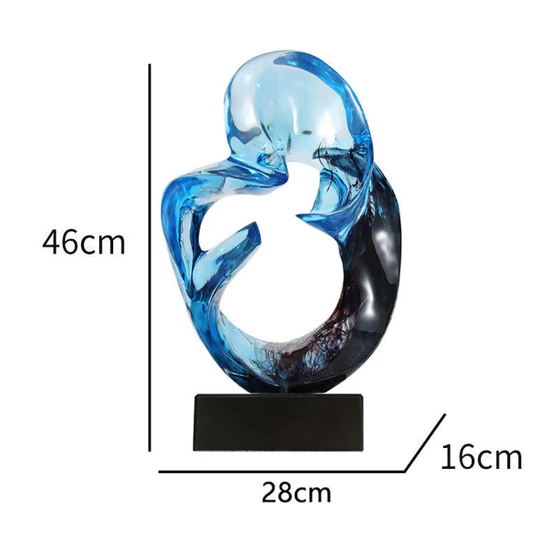 Transparent resin craft ornament in modern simplicity style on display surface