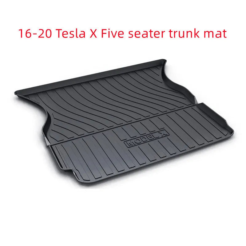 Rubber floor mat with TPE footrest for Tesla Model 3, Y, S, and X cars