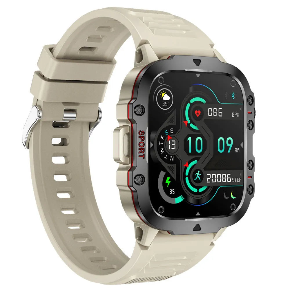 QX11 Smart Bluetooth Watch with touch screen displaying heart rate data on zinc alloy case
