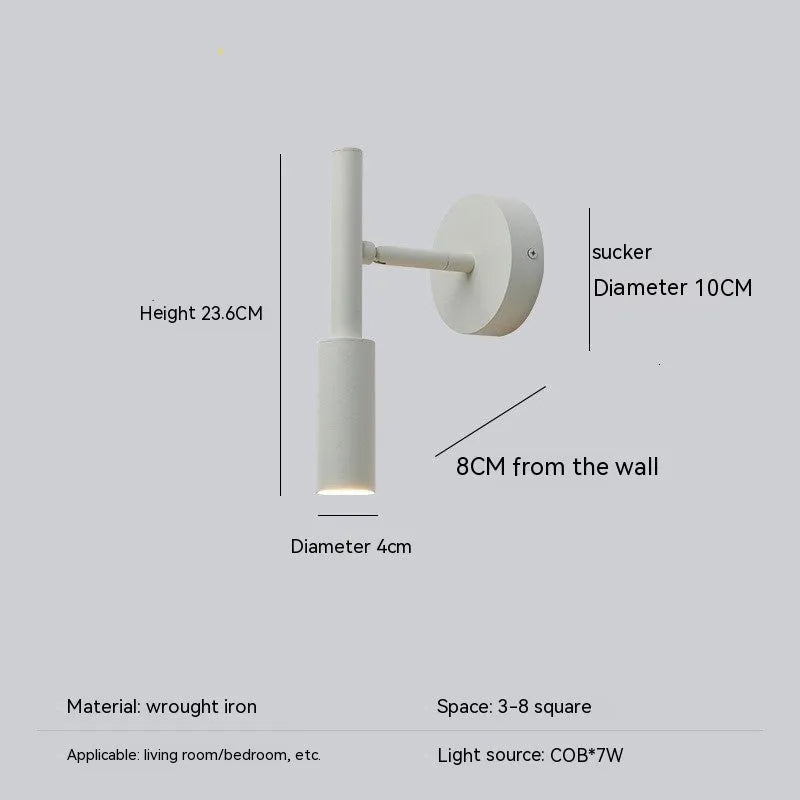 Modern wrought iron wall lamp in black or white with three colour temperature settings