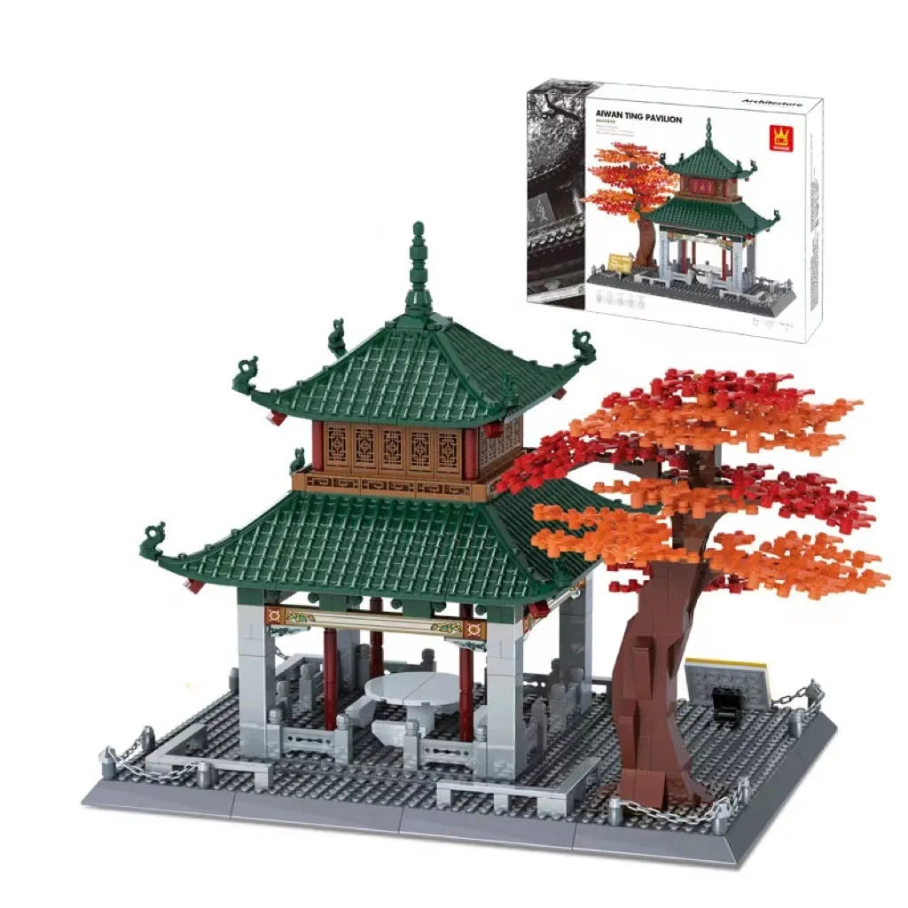 Wange ABS plastic small particle building blocks set with international architecture models