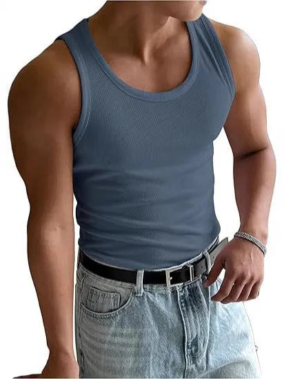 Men's tight-fit round neck workout t-shirt in polyester with wool lining