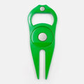 Golf ball fork bottle opener tool in zinc alloy with ball yoke and coin accessories