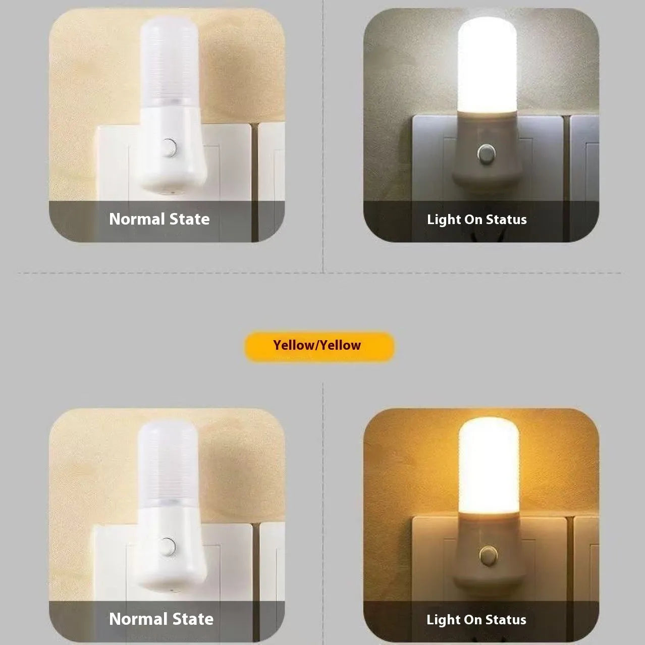 Minimalist cube-shaped plug-in night light with dual-colour switching function