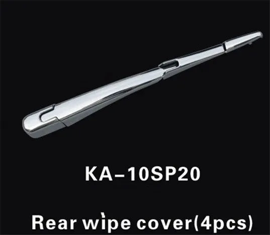 Four silver ABS plastic rear window wiper cover trims for Hyundai 2010 models.