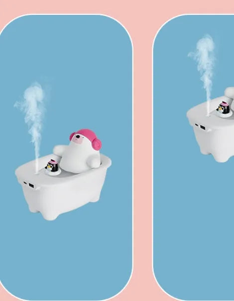 White USB air humidifier and scent diffuser with 550ml tank on a desk