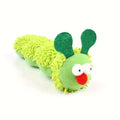 Green interactive plush cat toy pillow measuring 24x11x5cm with rechargeable electronic mechanism