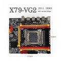X79-VG2 desktop motherboard with LGA 2011 socket, DDR3 slots, PCIe 16X slot, and M.2 connector.