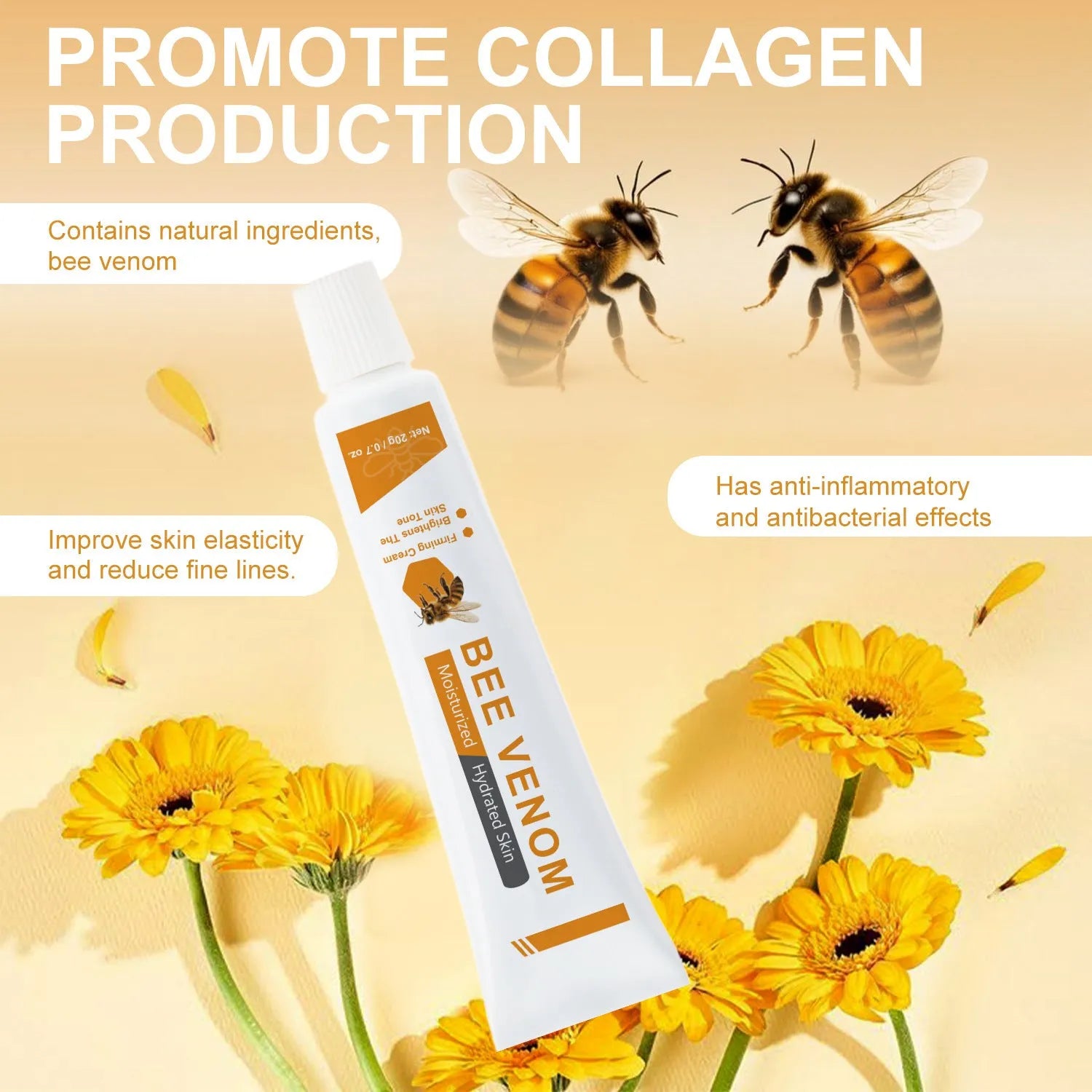 20g pot of bee facial neck cream with bee-derived ingredients for face and neck application