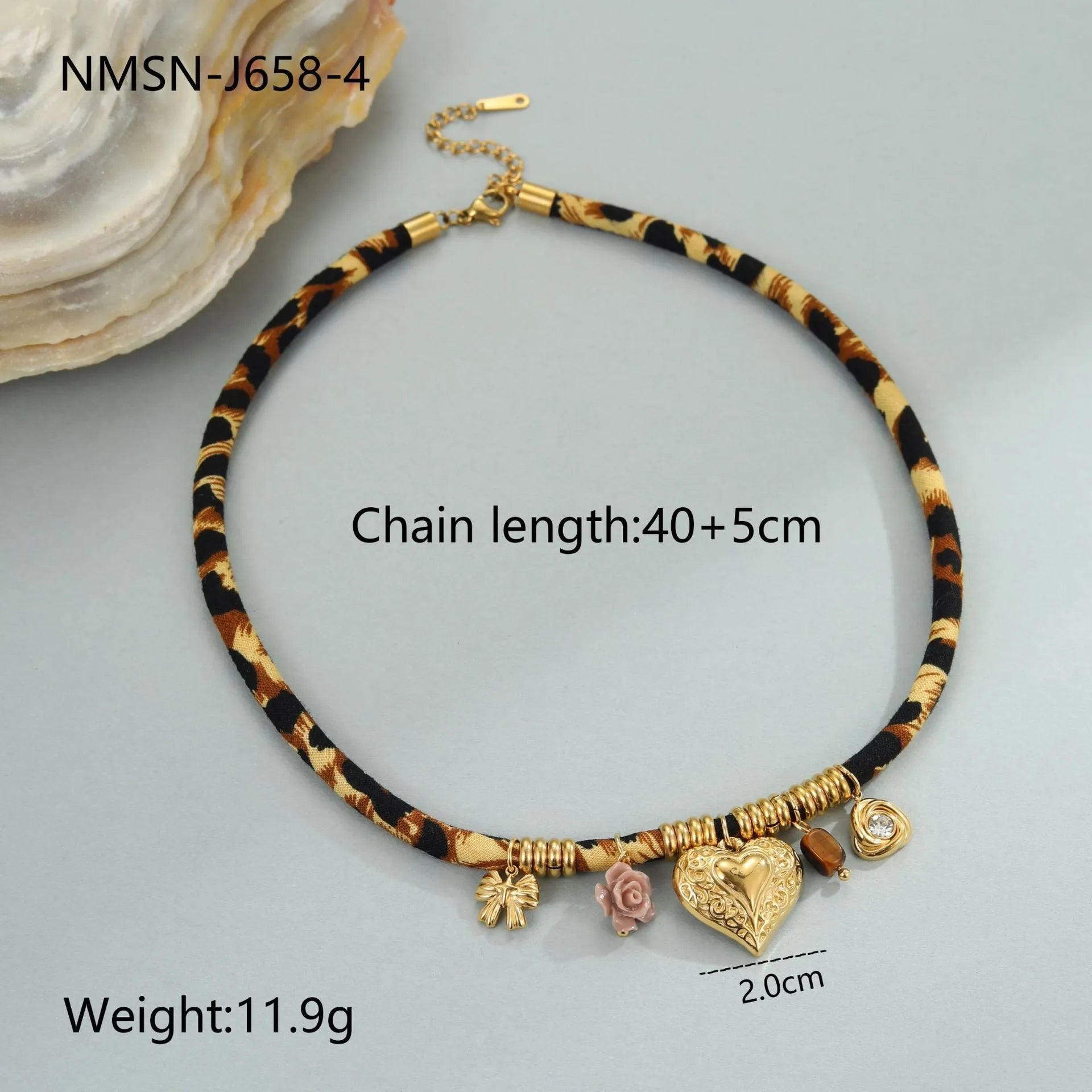 Stainless steel geometric necklace with gold electroplated finish and adjustable chain
