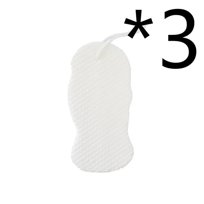 3D fish scale pattern bath sponge in white, grey, pink, or light blue colours for gentle body exfoliation