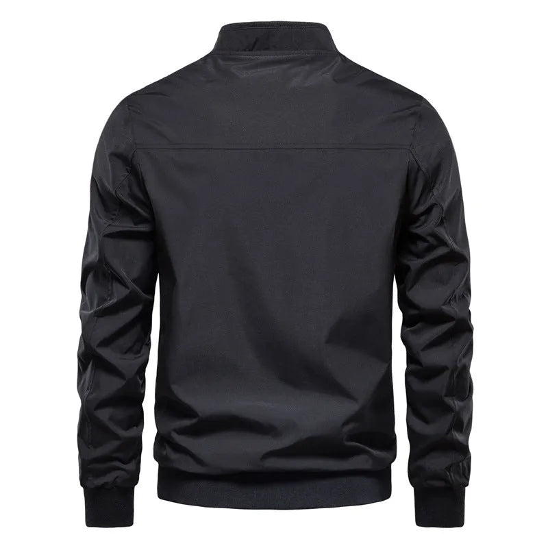 Men's casual lightweight polyester jacket in solid colour options
