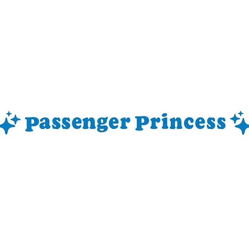 Passenger princess decorative vinyl sticker for car rearview mirror, 12.5 cm, shown in reflective red.