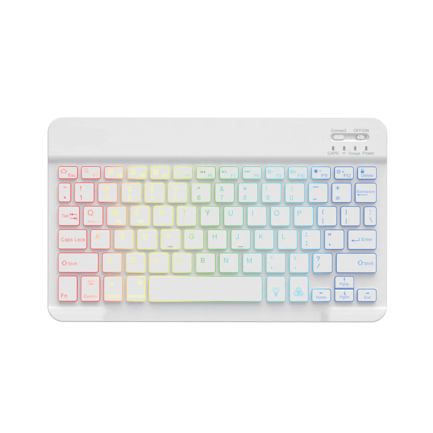 10-inch wireless Bluetooth keyboard with multi-colour LED backlighting for tablets and mobile phones