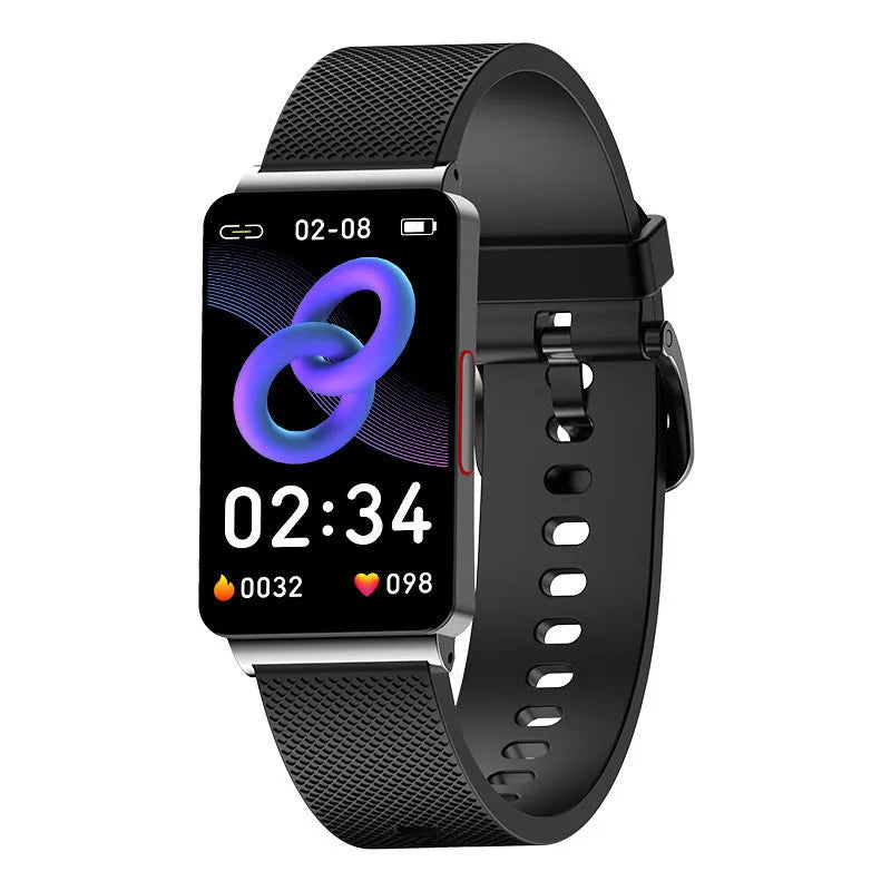 EP08 smart health bracelet with touch screen on TPU wrist strap in black colour option