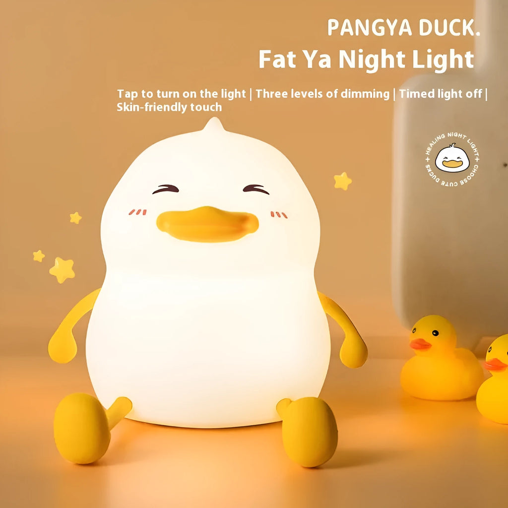 Chubby night light desktop lamp with phone holder function showing dimensions
