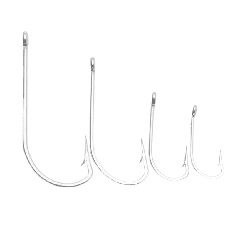 Stainless steel sea fishing hooks in multiple specifications for ocean boat fishing
