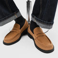 Men's slip-on casual shoes in retro style with PU microfiber upper and rubber sole