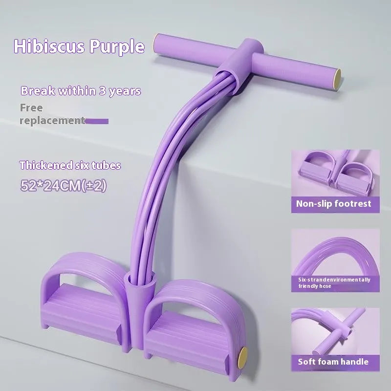 Purple TPR waist slimming exercise pedal with a tension device for sit-ups