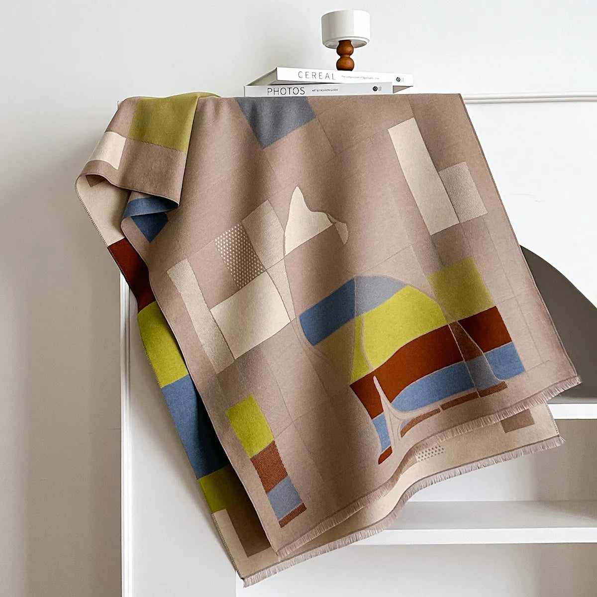 European style imitation cashmere shawl scarf in various colours showing 185x65cm dimensions