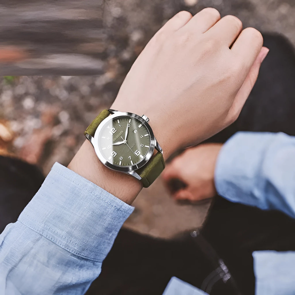 Men's retro automatic mechanical watch with business styling and multiple colour options