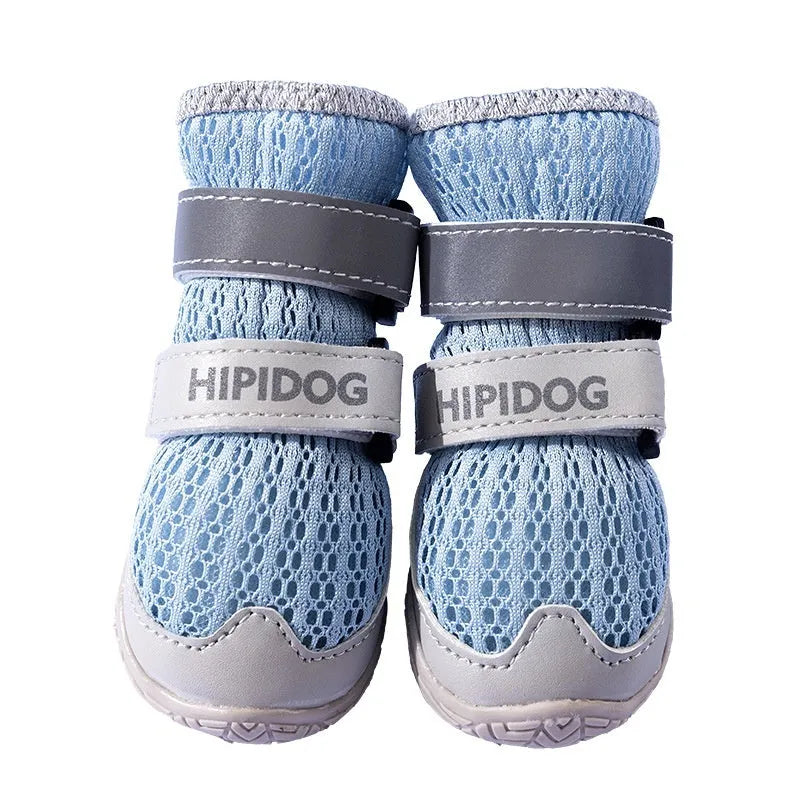 Cartoon style dog shoes in Bondi Blue colour for summer heat protection