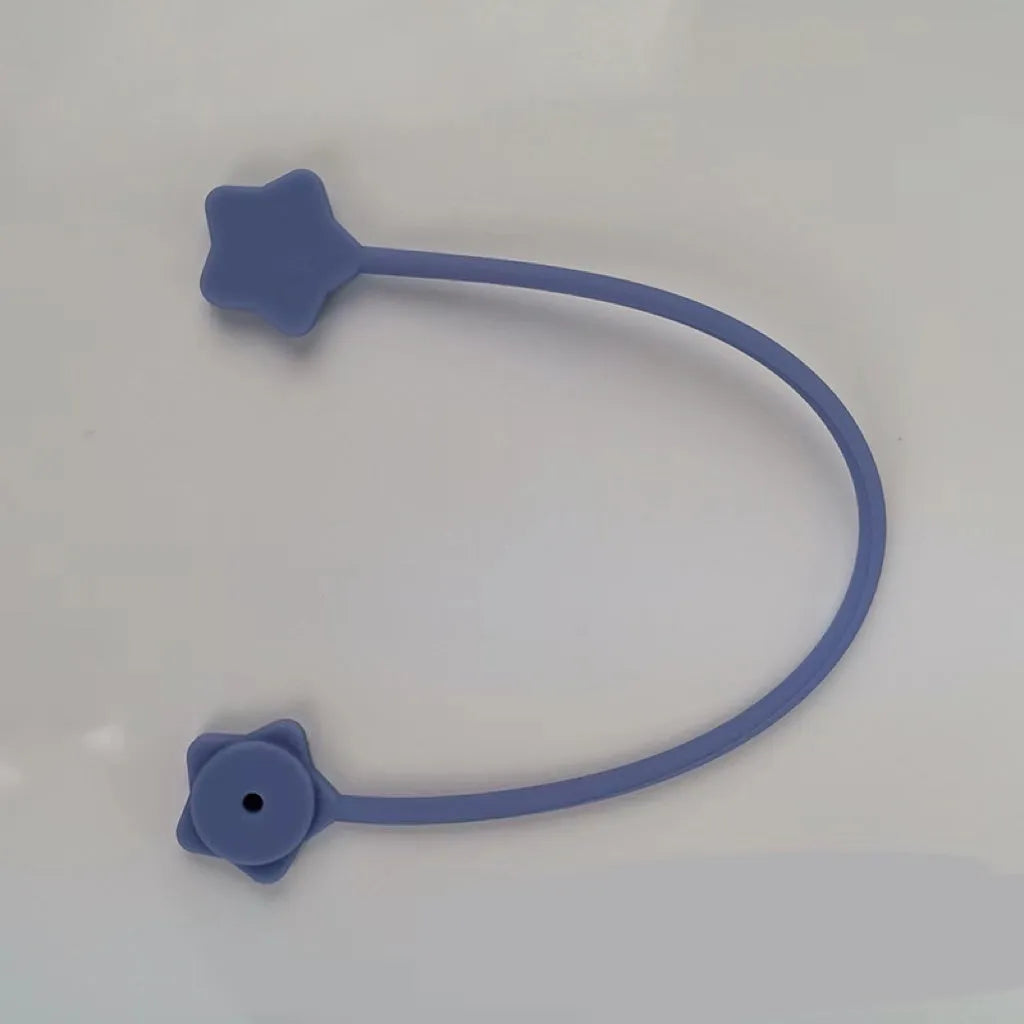 Silicone wire winder with magnet for organising cables in assorted colours on a white background.