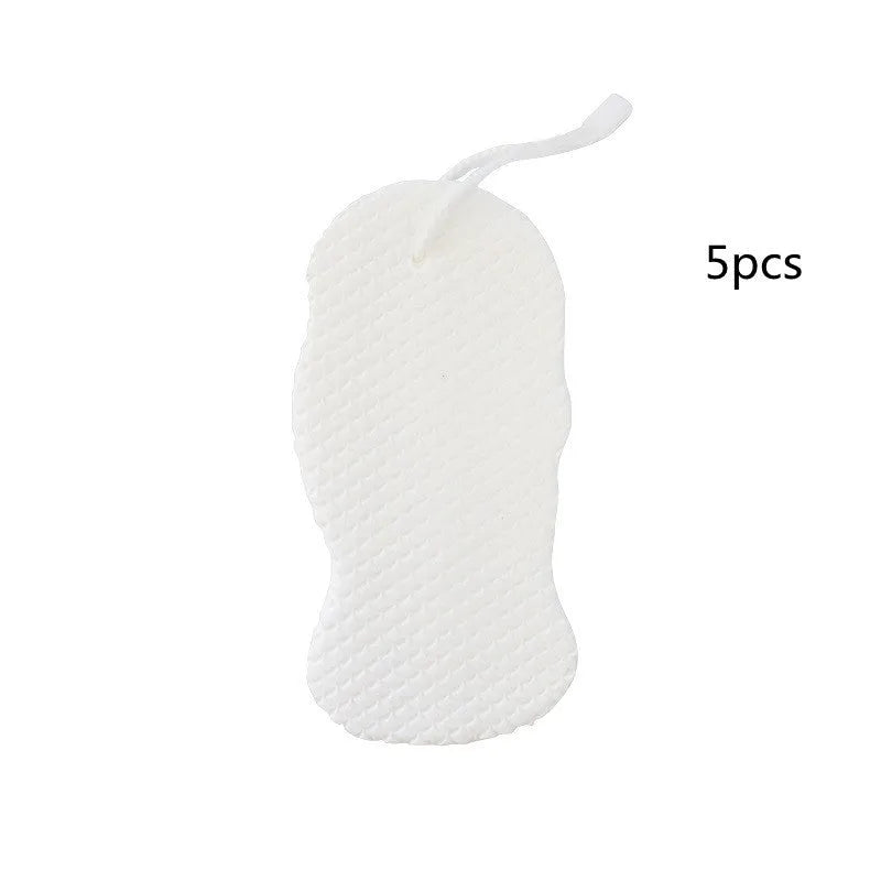 3D fish scale pattern bath sponge in white, grey, pink, or light blue colours for gentle body exfoliation