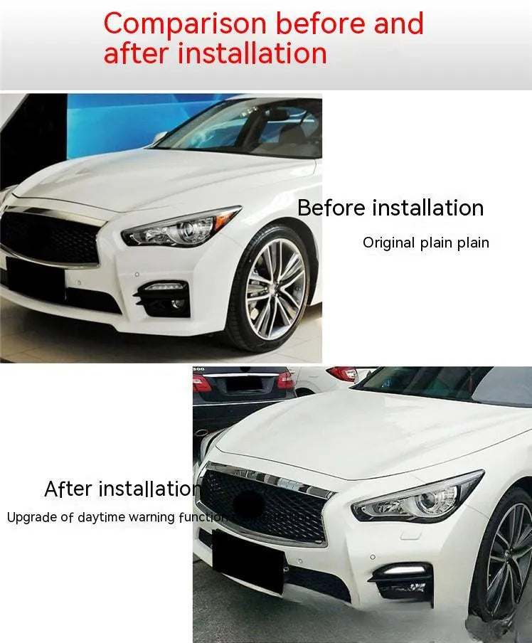 Infiniti Q50 Q70 front bumper LED turn signal and daytime running lamp unit