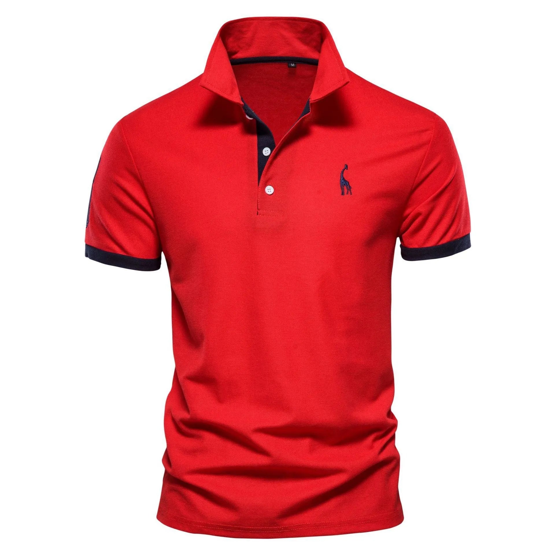 Men's slim fit grey T-shirt with a detailed deer embroidery design on the chest.
