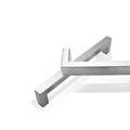 Stainless steel square pipe cabinet door handle in brushed silver finish