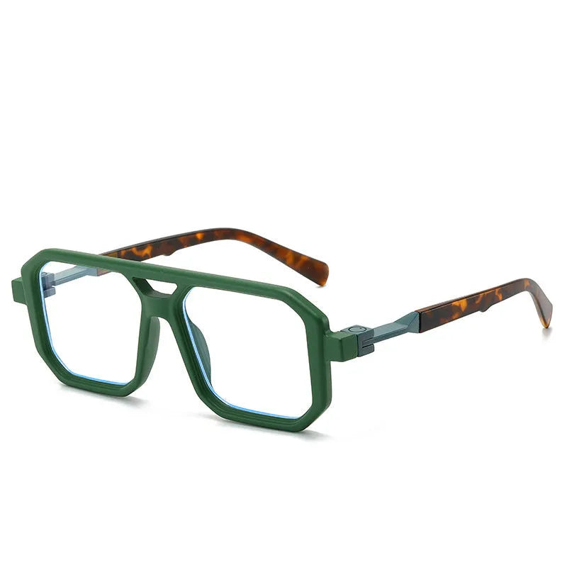 Retro double beam pilot catwalk sunglasses shown in a selection of frame and lens colour options.