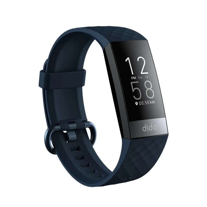 Black smart bracelet with health monitoring for blood pressure, blood oxygen, heart rate and ECG
