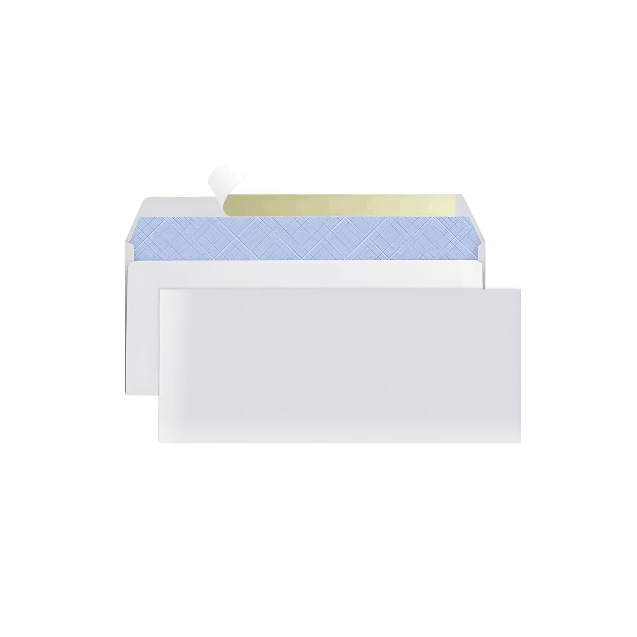 Blue anti-opening confidential envelope with self-adhesive seal, 105x240mm size