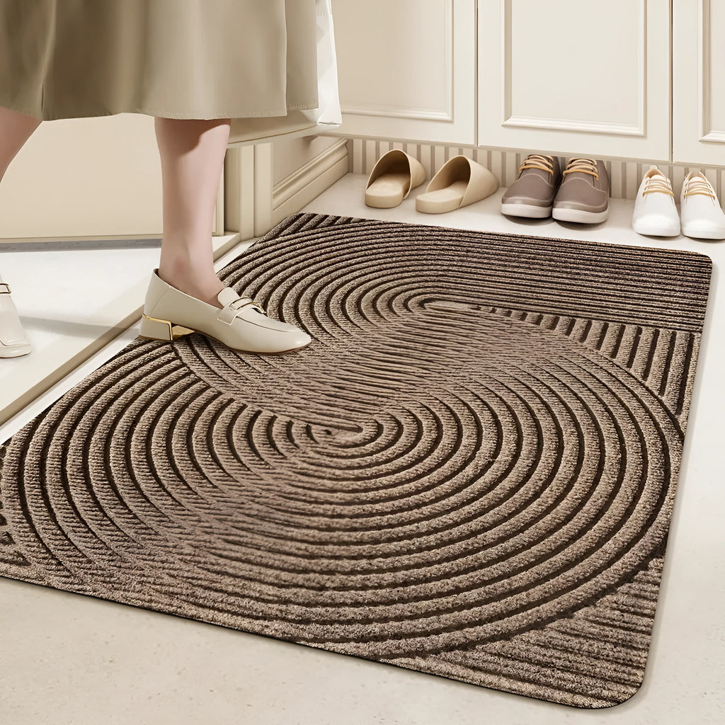Cartoon anime alien shape entrance mat in green colour, 60x90cm diatom oil floor mat