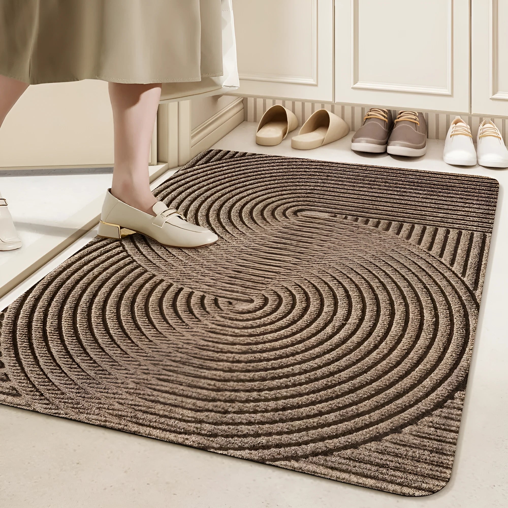 Cartoon anime alien shape entrance mat in green colour, 60x90cm diatom oil floor mat