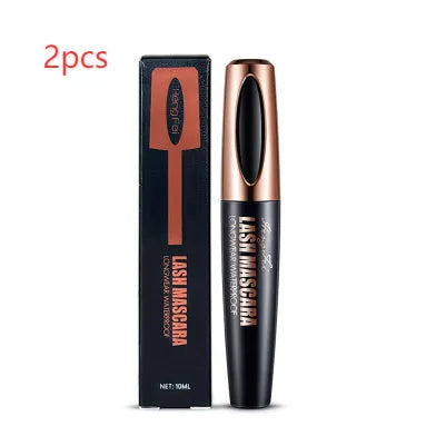 Black waterproof and sweat-proof mascara tube for long-lasting, smudge-resistant volume and curl.
