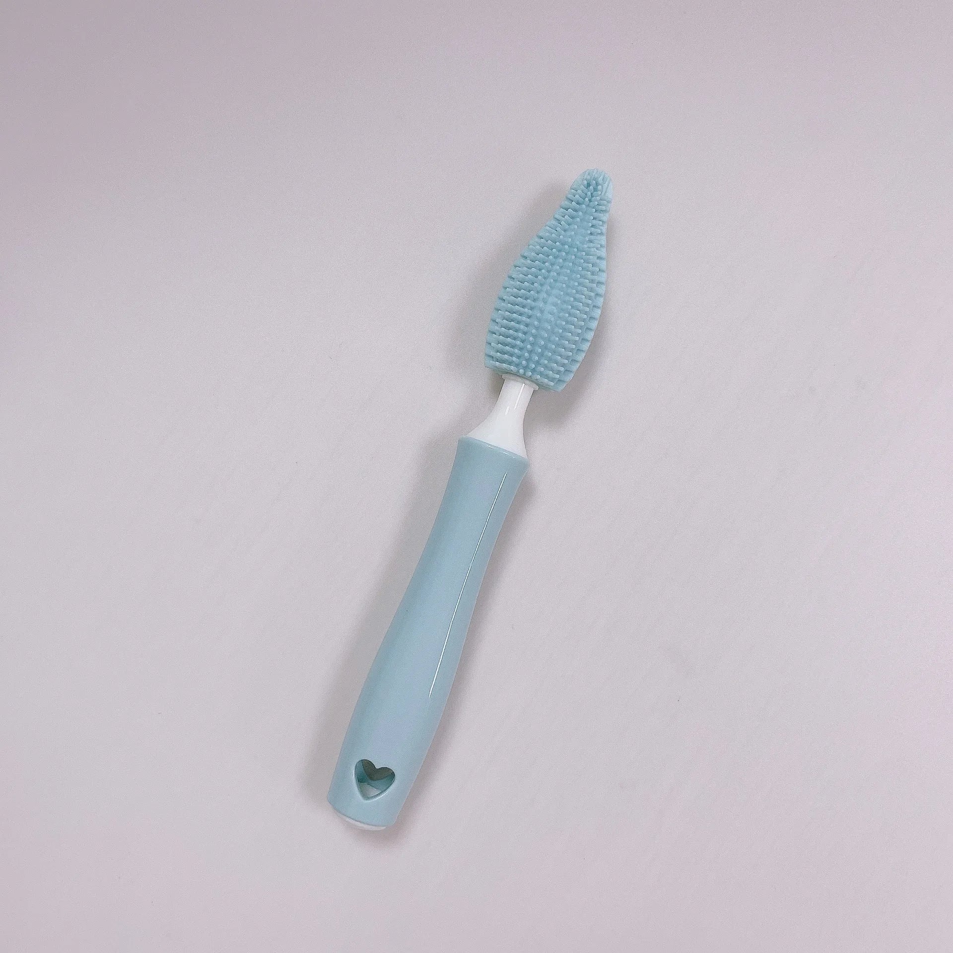 Silicone baby bottle brush set in pink blue and yellow colours for cleaning bottles and straws